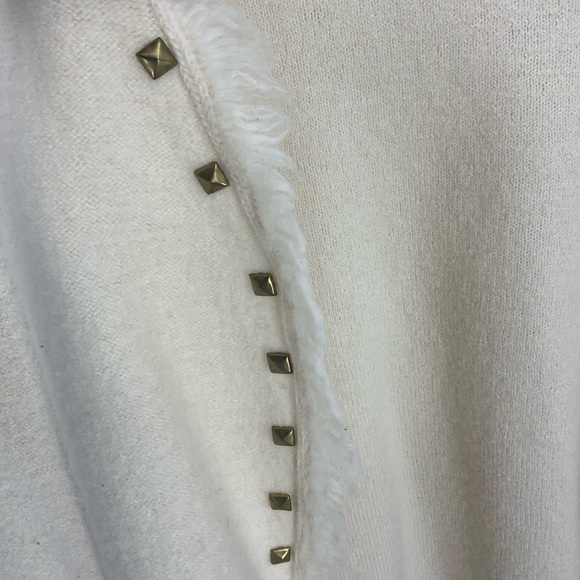 Tara Ryan, 100% wool open front fringe, Cardigan, L - Picture 7 of 8